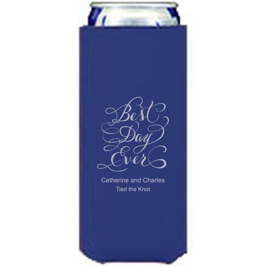 Whimsy Best Day Ever Collapsible Slim Koozies